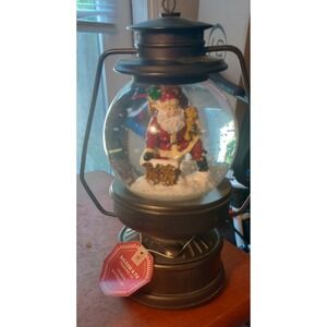 Balsam & Fir Trading Co Musical Santa Water Globe Lantern Christmas Decor NEW